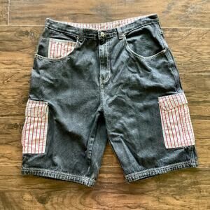 Victorious Denim Mens Black Denim Long Shorts